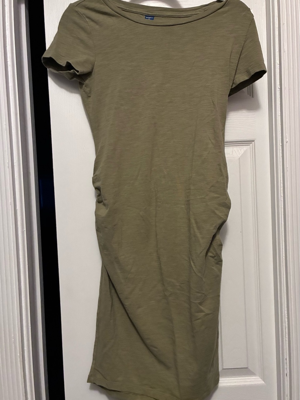 Women's Old Navy Olive Short-Sleeve Maternity Dress